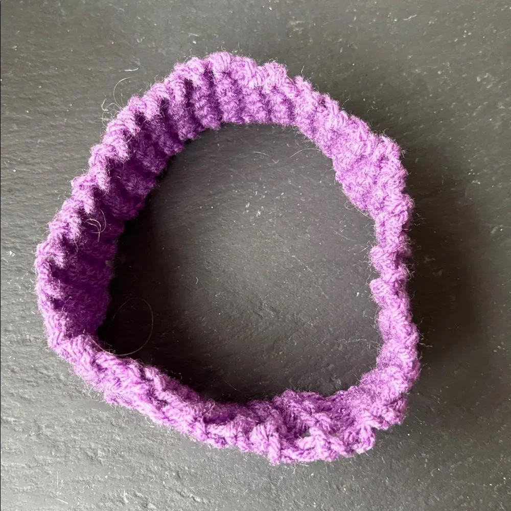 Deep lilac handmade headband stretchy one of a kind 100% wool fits most